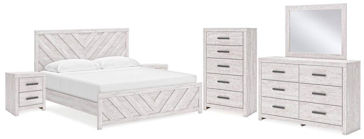 Furniture City Laplace - Ashley Furniture - Cayboni King Panel Bed, Dresser, Mirror, Chest and 2 Nightstands - King Panel Bed, Dresser, Mirror, Chest and 2 Nightstands - B3788B12