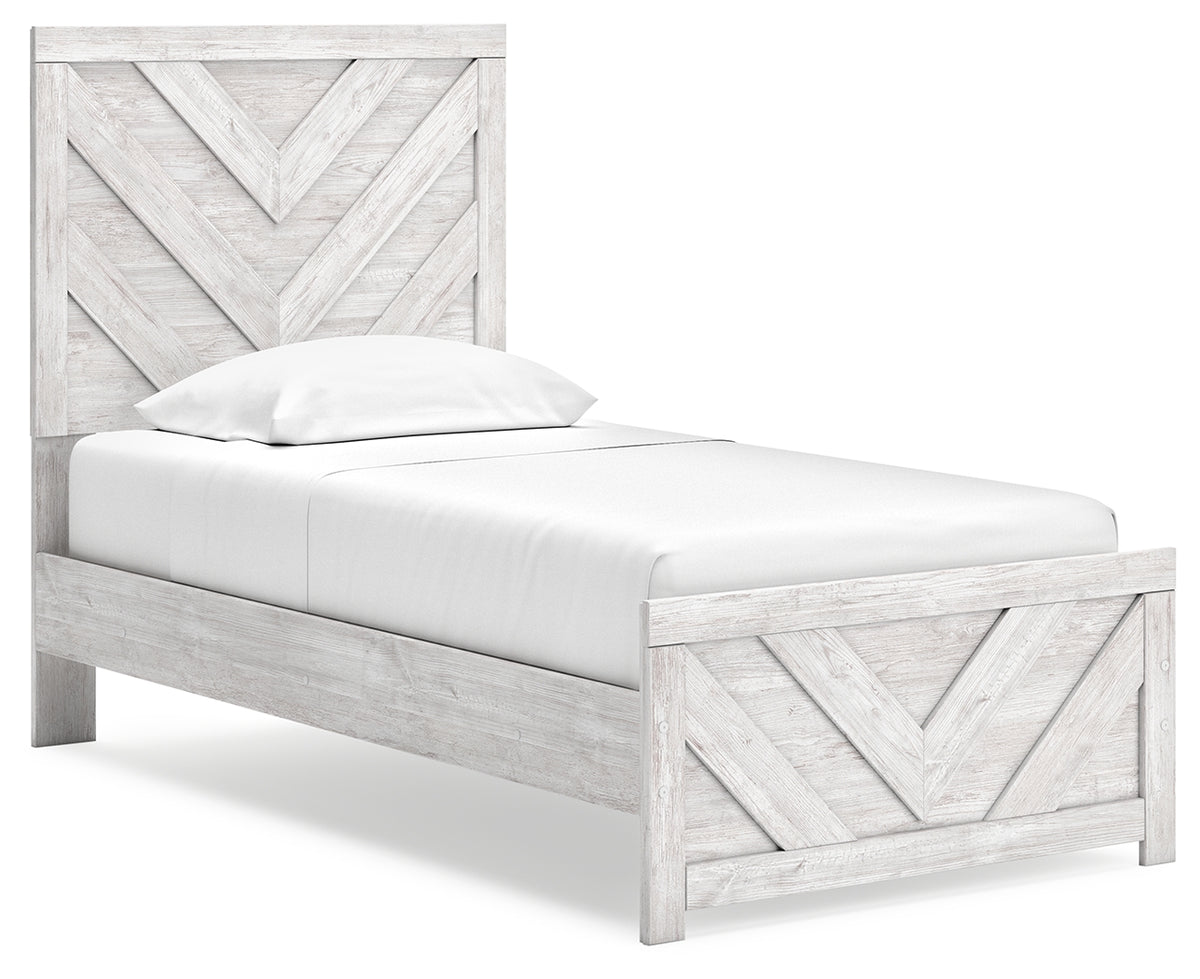 Furniture City Laplace - Ashley Furniture - Cayboni Twin Panel Bed - Twin Panel Bed / Whitewash - B3788B6