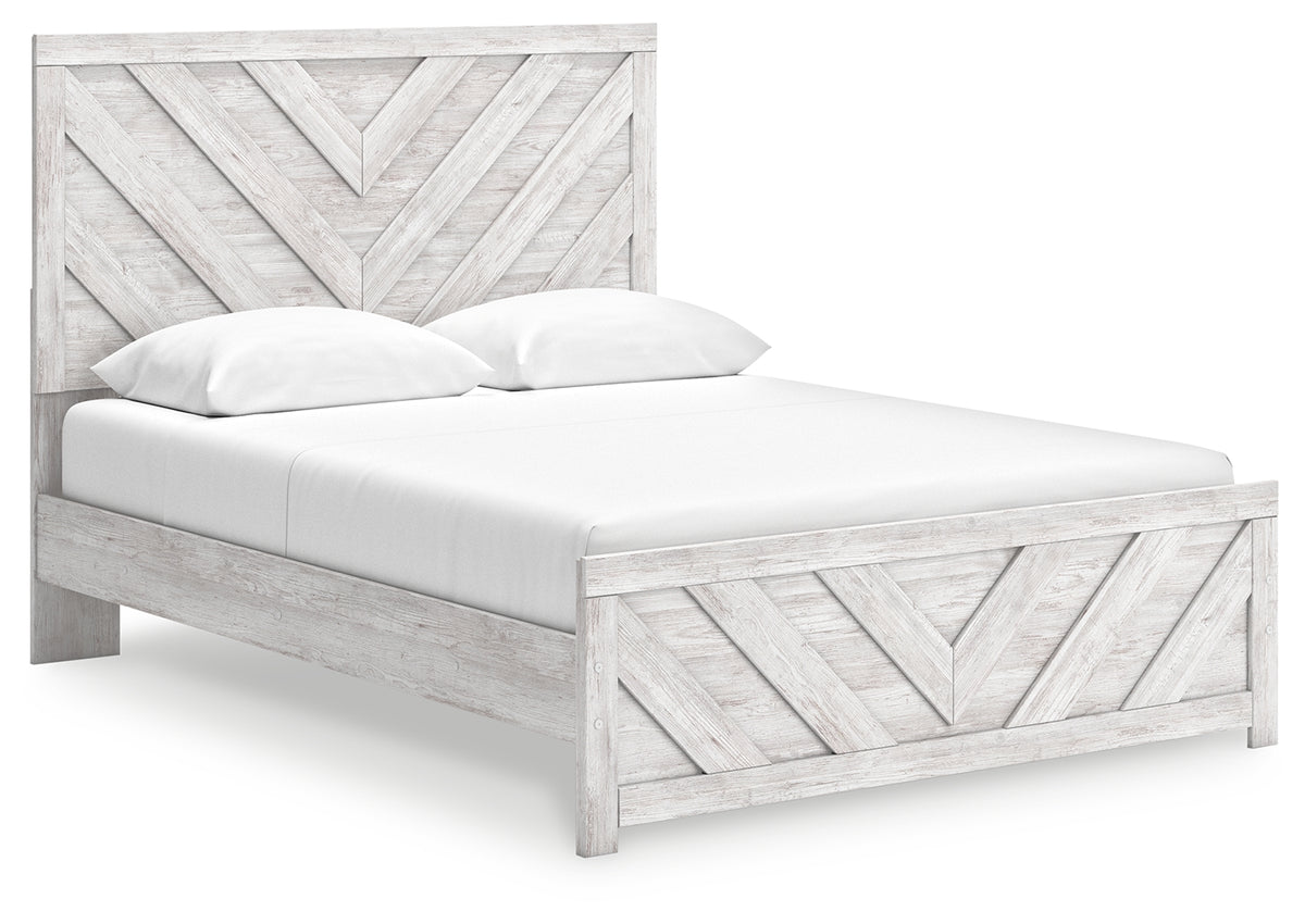 Furniture City Laplace - Ashley Furniture - Cayboni Queen Panel Bed - Queen Panel Bed / Whitewash - B3788B4