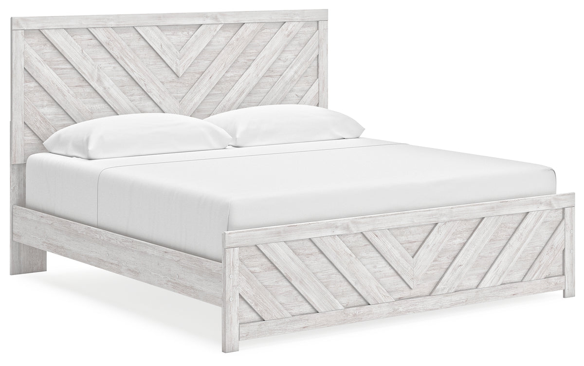 Furniture City Laplace - Ashley Furniture - Cayboni King Panel Bed - King Panel Bed / Whitewash - B3788B7