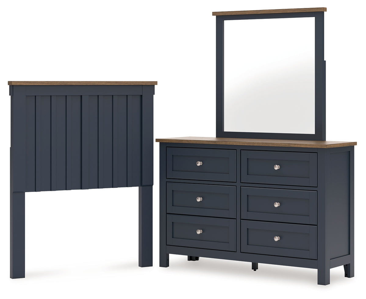 Furniture City Laplace - Ashley Furniture - Landocken Twin Panel Headboard, Dresser and Mirror - Twin Panel Headboard, Dresser and Mirror - B414B13