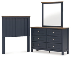 Furniture City Laplace - Ashley Furniture - Landocken Twin Panel Headboard, Dresser and Mirror - Twin Panel Headboard, Dresser and Mirror - B414B13