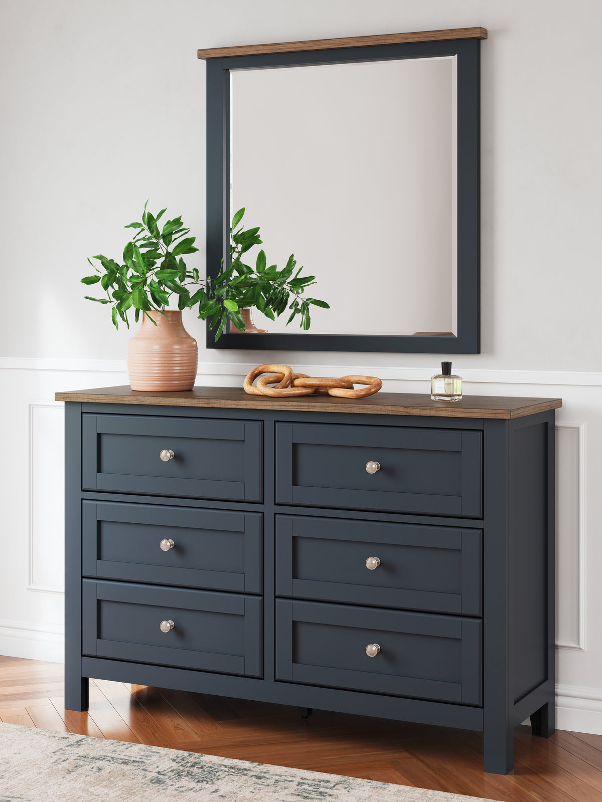 Furniture City Laplace - Ashley Furniture - Landocken Dresser and Mirror - Dresser and Mirror - B414B1
