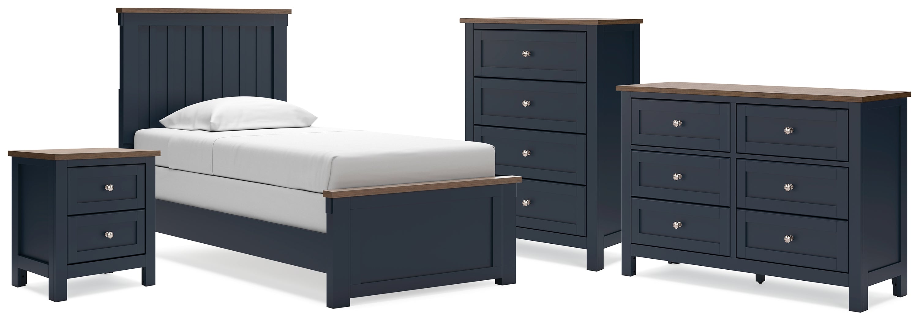 Furniture City Laplace - Ashley Furniture - Landocken Twin Panel Bed, Dresser, Chest and Nightstand - Twin Panel Bed, Dresser, Chest and Nightstand - B414B20