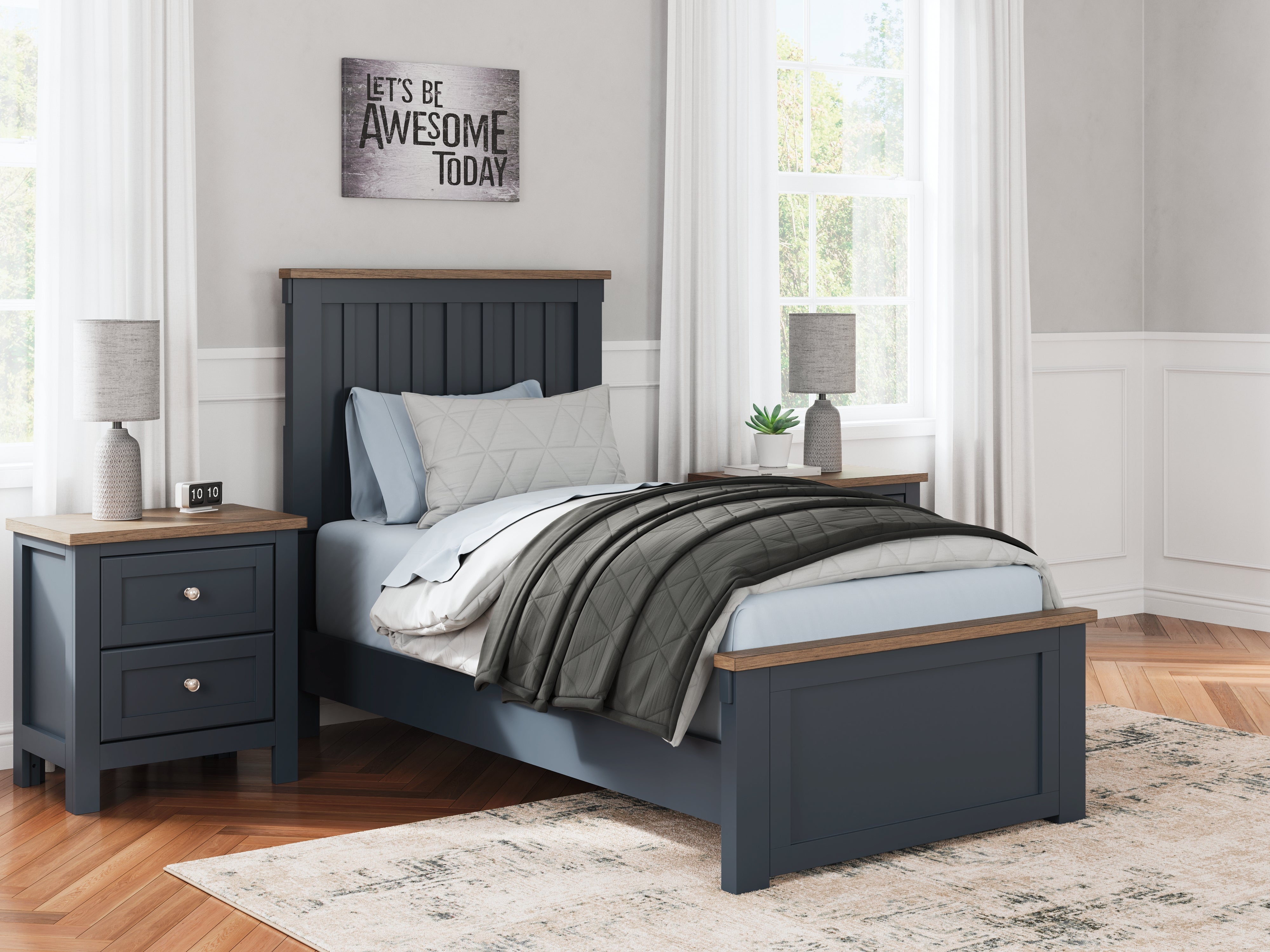 Furniture City Laplace - Ashley Furniture - Landocken Bedroom - Twin Panel Bed - B414B2