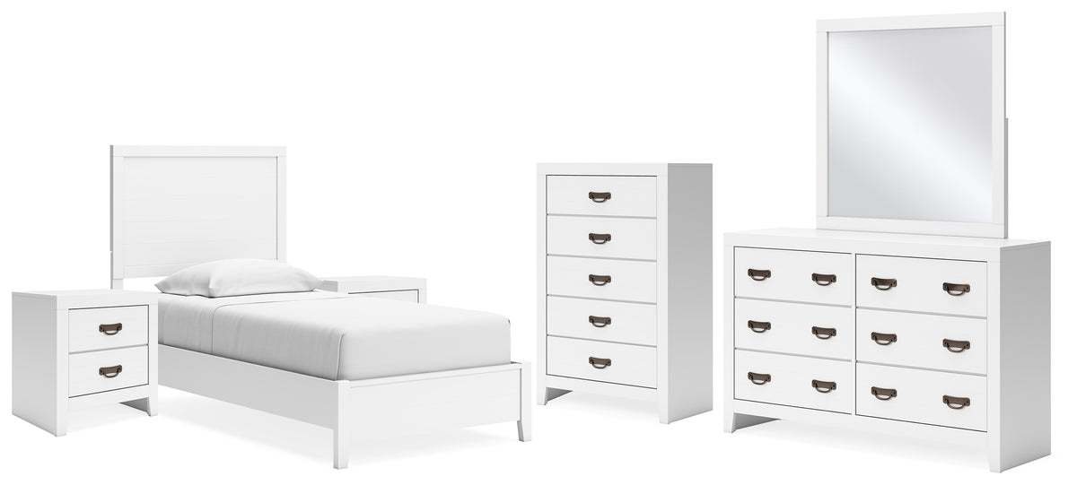 Furniture City Laplace - Ashley Furniture - Binterglen Twin Panel Bed, Dresser, Mirror, Chest and 2 Nightstands - Twin Panel Bed, Dresser, Mirror, Chest and 2 Nightstands - B427B19