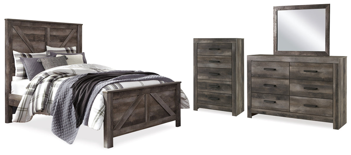 Furniture City Laplace - Ashley Furniture - Wynnlow Queen Crossbuck Panel Bed, Dresser, Mirror and Chest - Queen Crossbuck Panel Bed, Dresser, Mirror and Chest - B440B37