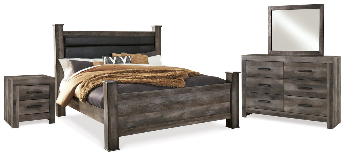 Furniture City Laplace - Ashley Furniture - Wynnlow King Poster Bed, Dresser, Mirror and Nightstand - King Poster Bed, Dresser, Mirror and Nightstand - B440B29