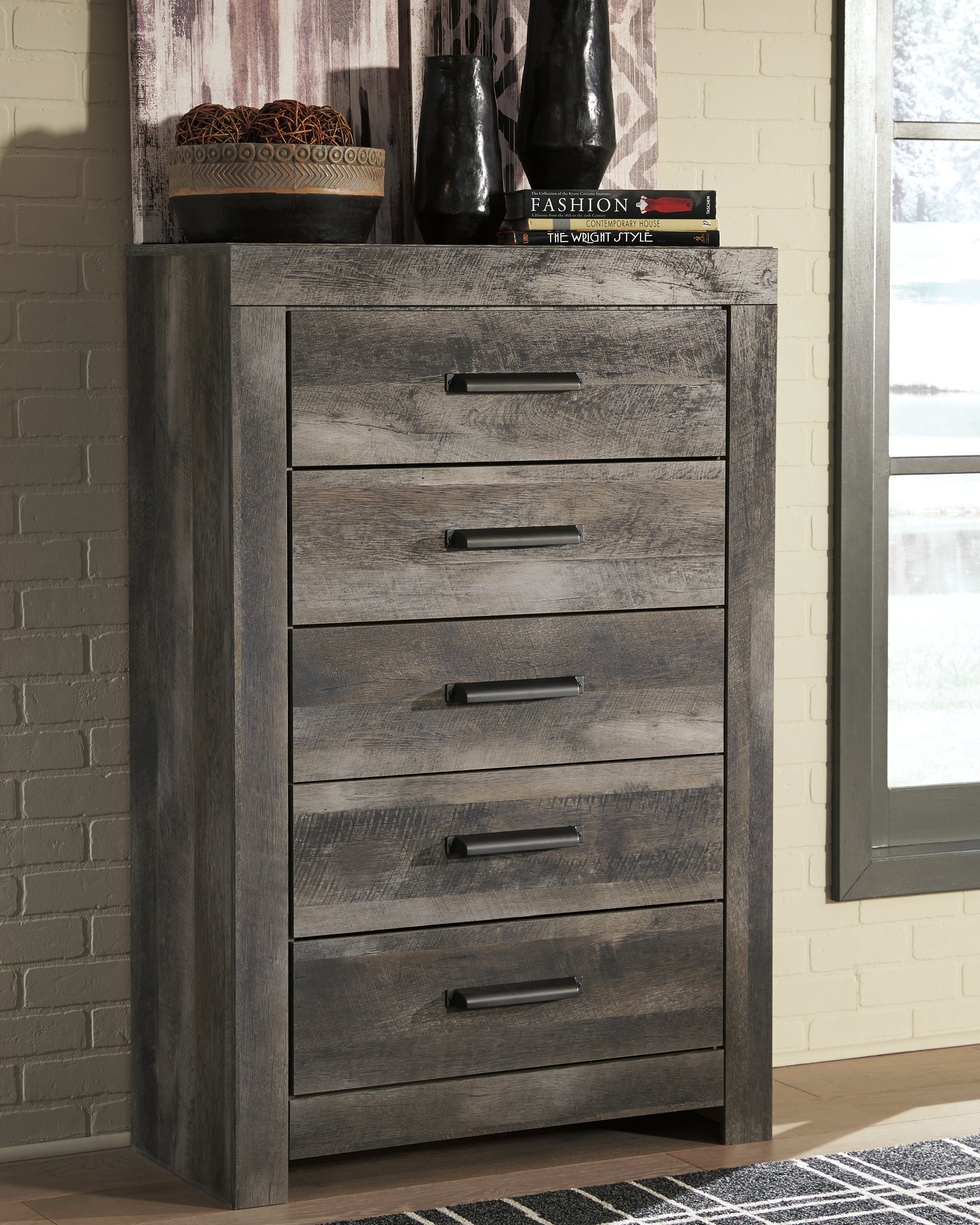 Furniture City Laplace - Ashley Furniture - Wynnlow Bedroom - Queen Upholstered Poster Bed / Gray - B440B7