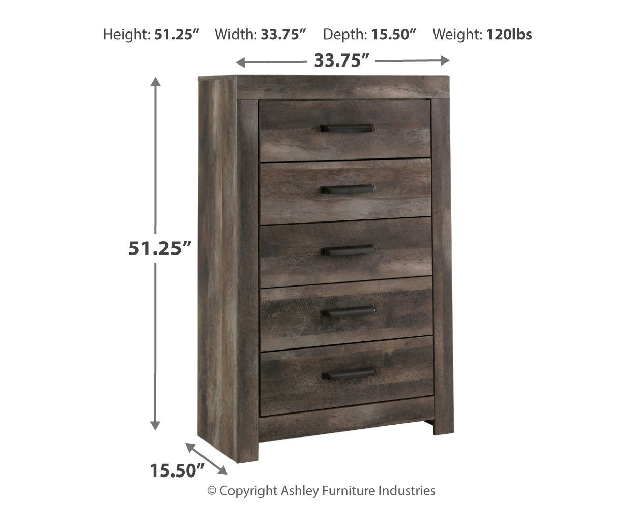 Furniture City Laplace - Ashley Furniture - Wynnlow Bedroom - Twin Crossbuck Panel Bed / Gray - B440B16