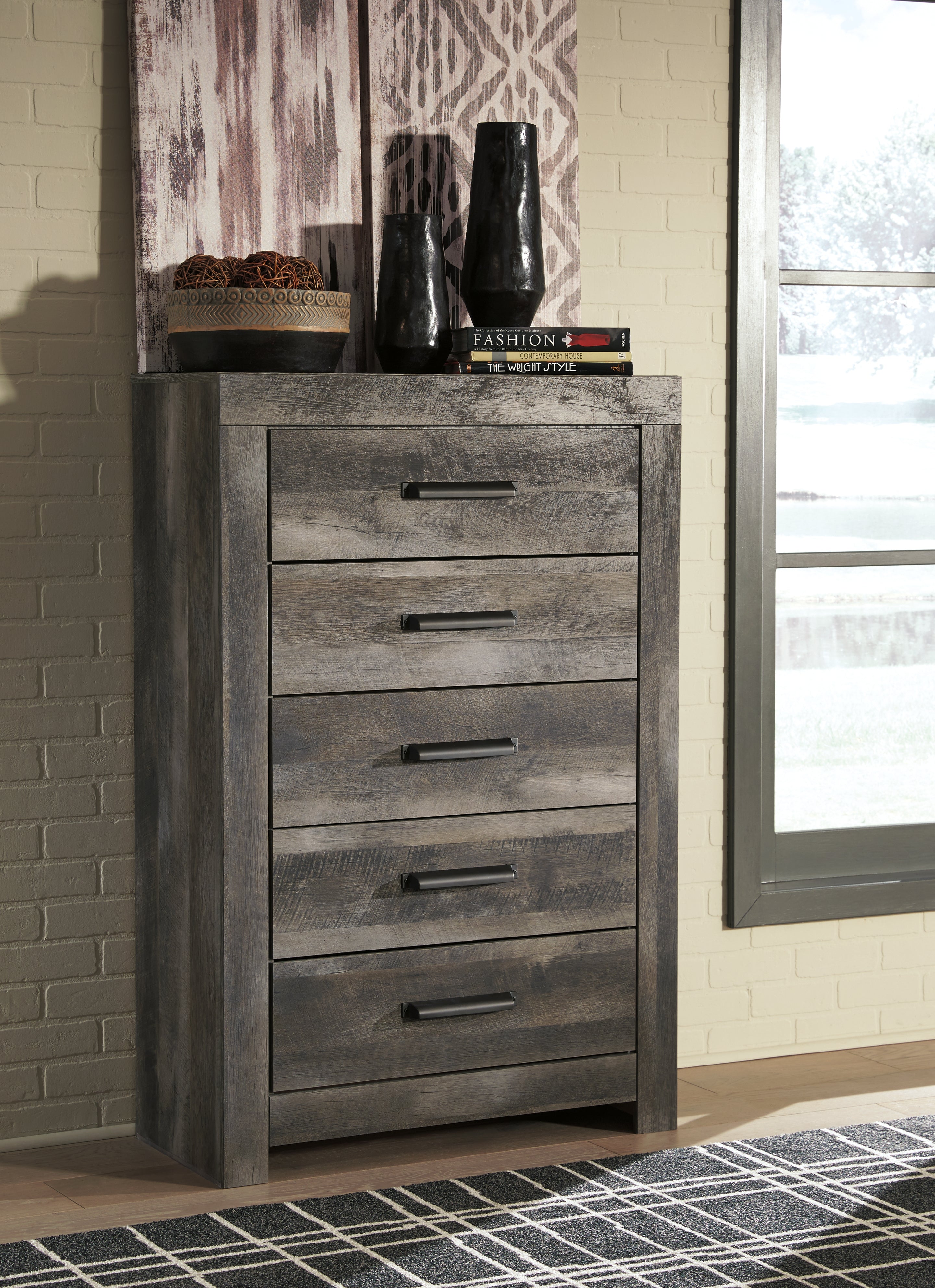 Furniture City Laplace - Ashley Furniture - Wynnlow Bedroom - Twin Crossbuck Panel Bed / Gray - B440B16