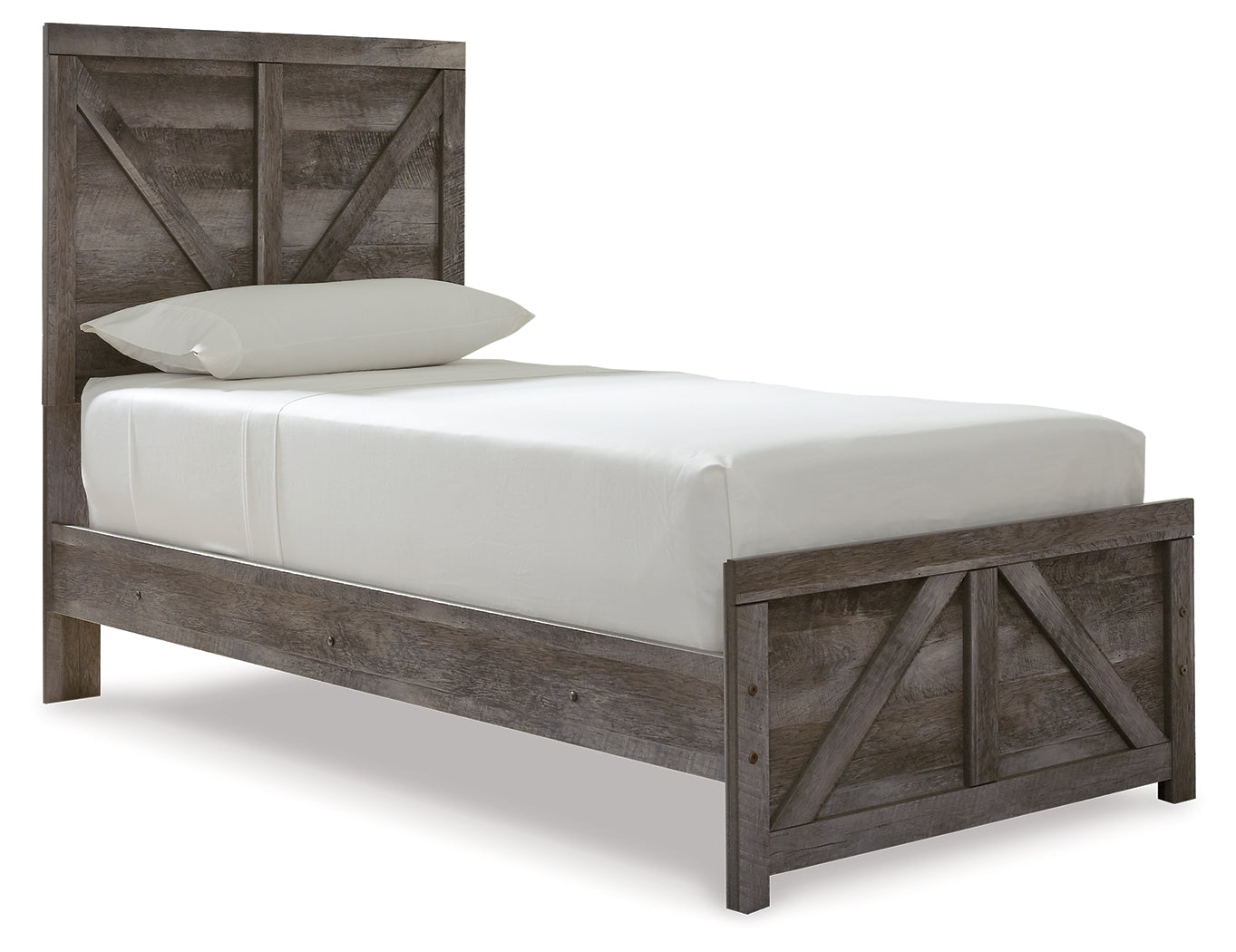 Furniture City Laplace - Ashley Furniture - Wynnlow Bedroom - Twin Crossbuck Panel Bed / Gray - B440B16