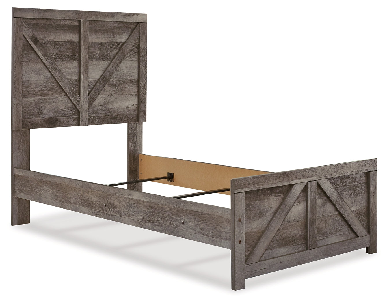 Furniture City Laplace - Ashley Furniture - Wynnlow Bedroom - Twin Crossbuck Panel Bed / Gray - B440B16