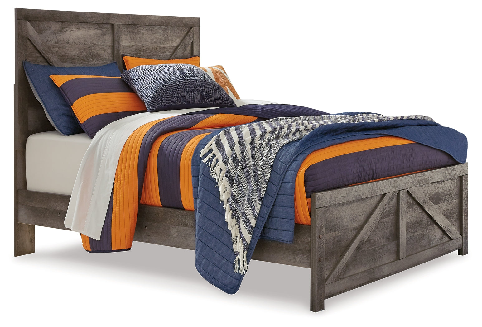 Furniture City Laplace - Ashley Furniture - Wynnlow Bedroom - Full Crossbuck Panel Bed / Gray - B440B17