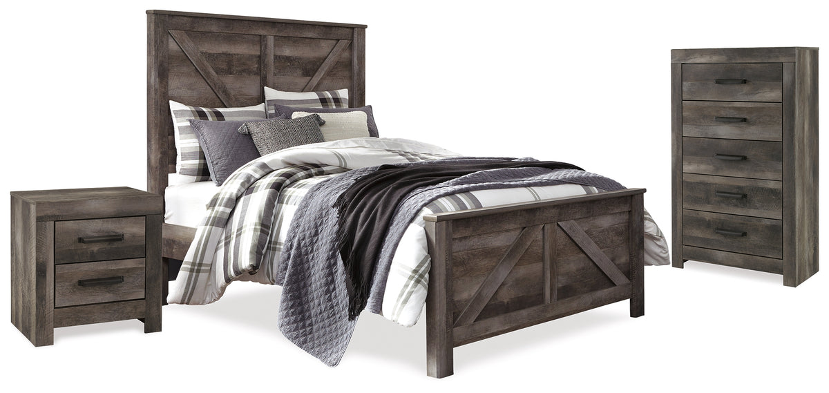 Furniture City Laplace - Ashley Furniture - Wynnlow Queen Crossbuck Panel Bed, Chest and Nightstand - Queen Crossbuck Panel Bed, Chest and Nightstand - B440B28