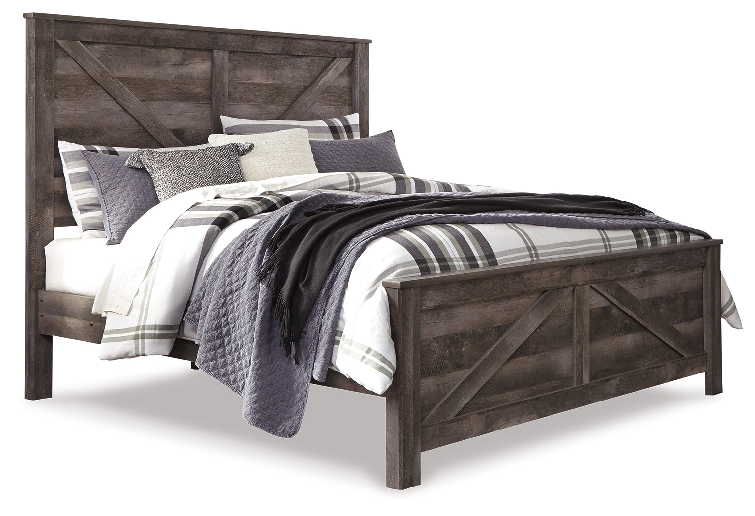 Furniture City Laplace - Ashley Furniture - Wynnlow Bedroom - King Crossbuck Panel Bed / Gray - B440B11