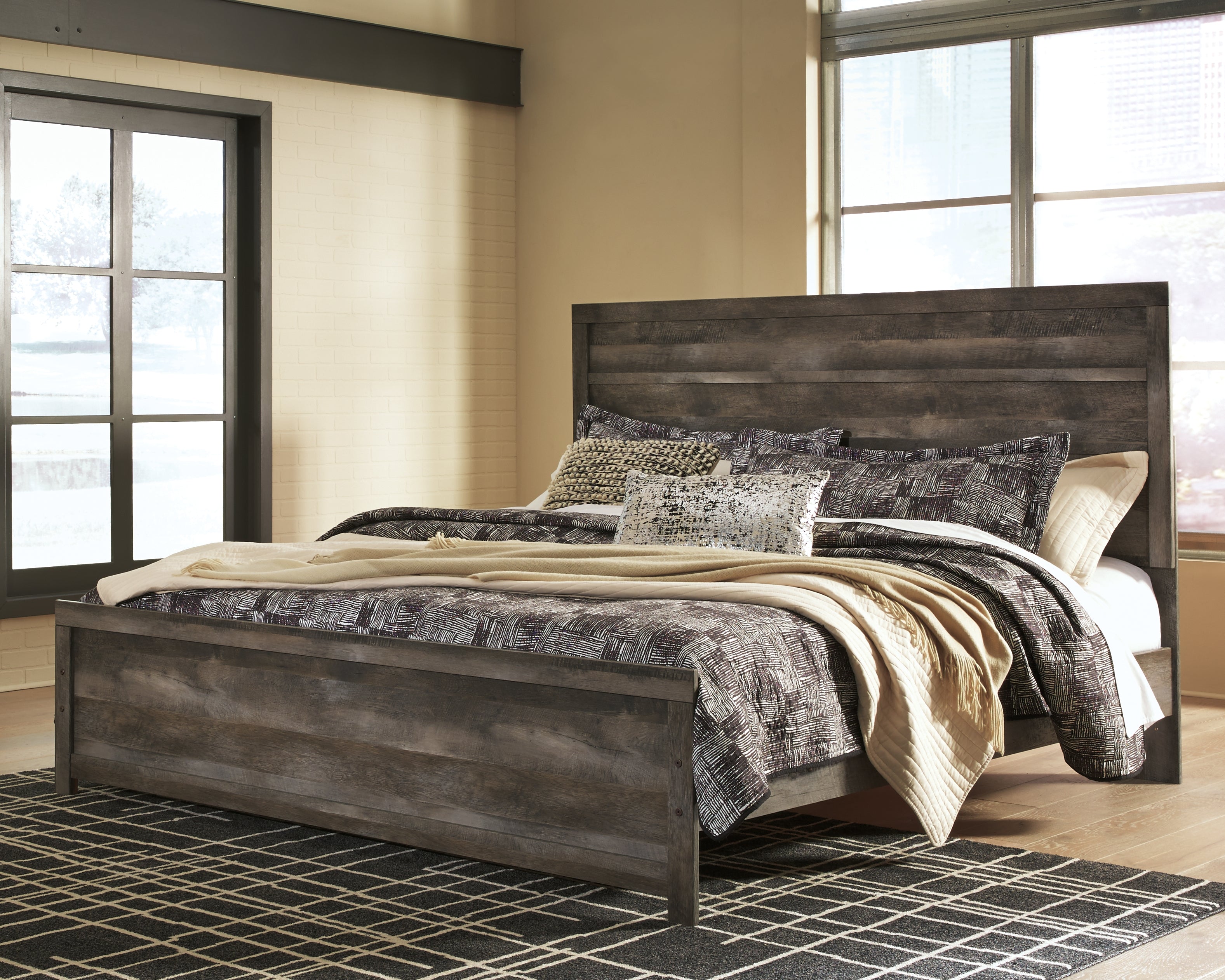 Furniture City Laplace - Ashley Furniture - Wynnlow Bedroom - King Panel Bed / Gray - B440B8