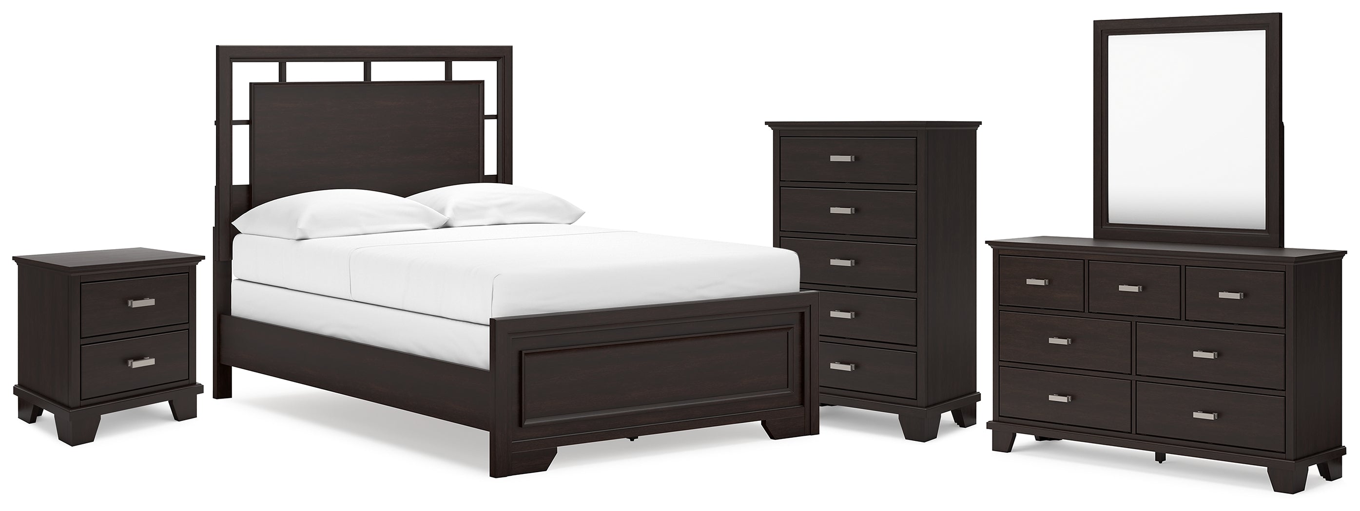 Furniture City Laplace - Ashley Furniture - Covetown Full Panel Bed, Dresser, Mirror, Chest and Nightstand - Full Panel Bed, Dresser, Mirror, Chest and Nightstand - B441B13