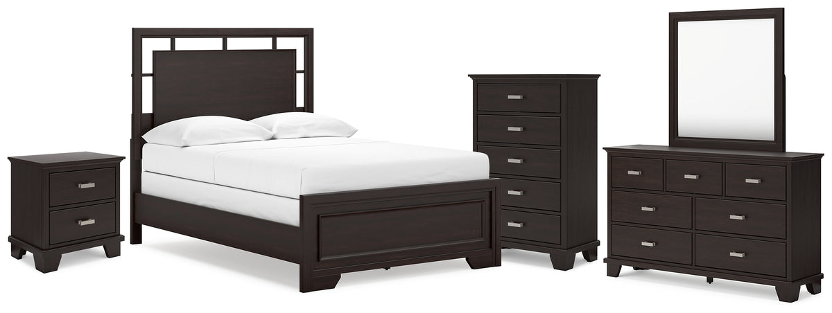 Furniture City Laplace - Ashley Furniture - Covetown Full Panel Bed, Dresser, Mirror, Chest and Nightstand - Full Panel Bed, Dresser, Mirror, Chest and Nightstand - B441B13