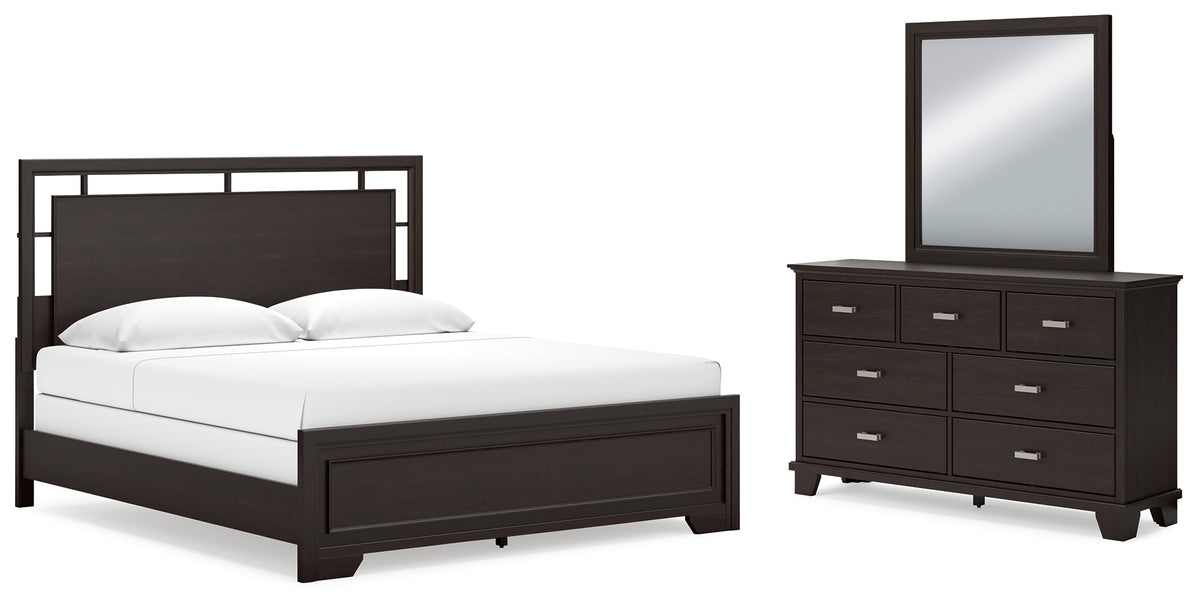 Furniture City Laplace - Ashley Furniture - Covetown King Panel Bed, Dresser and Mirror - King Panel Bed, Dresser and Mirror - B441B10