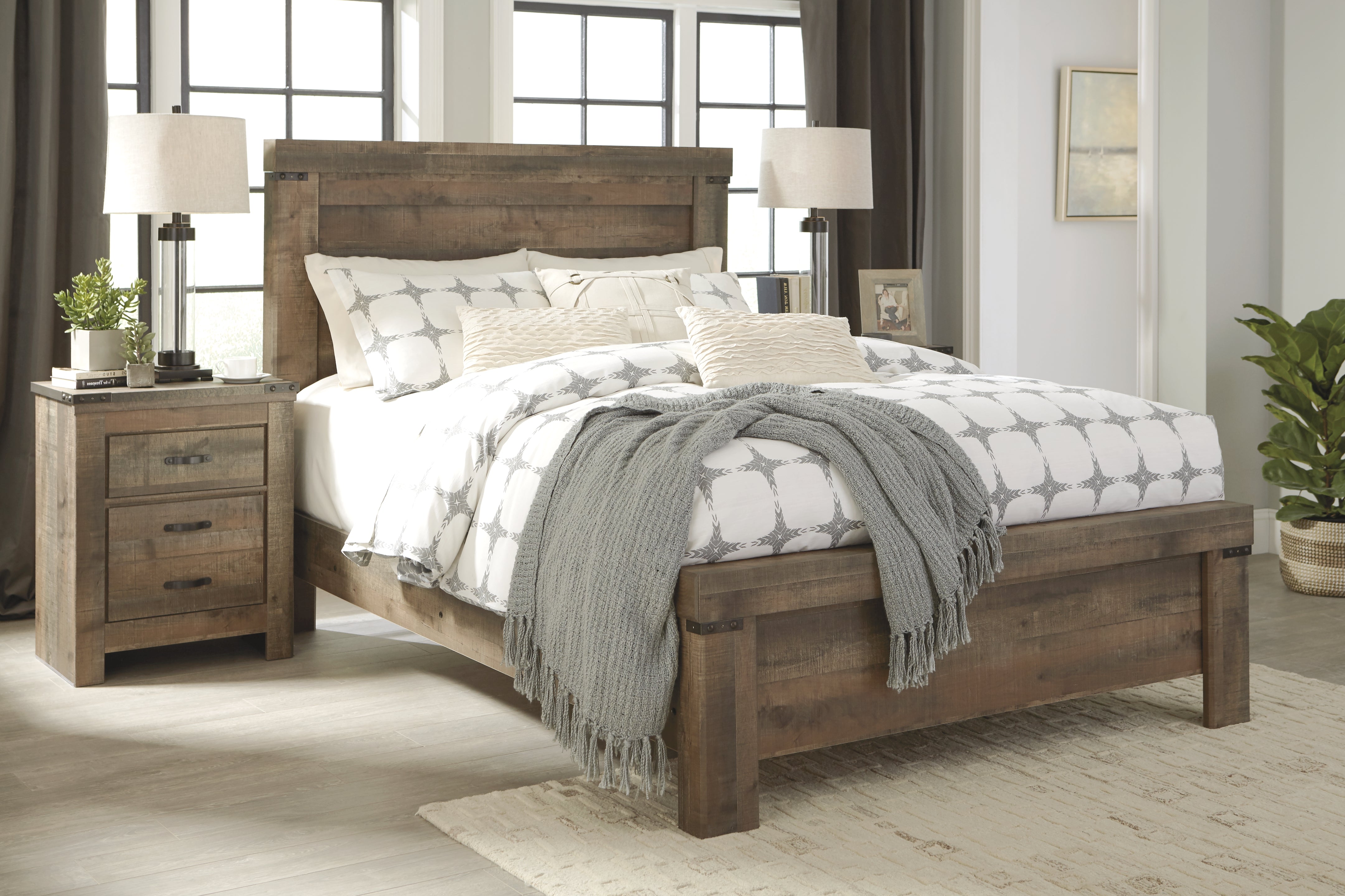 Furniture City Laplace - Ashley Furniture - Trinell Bedroom - Queen Panel Bed / Brown - B446B48