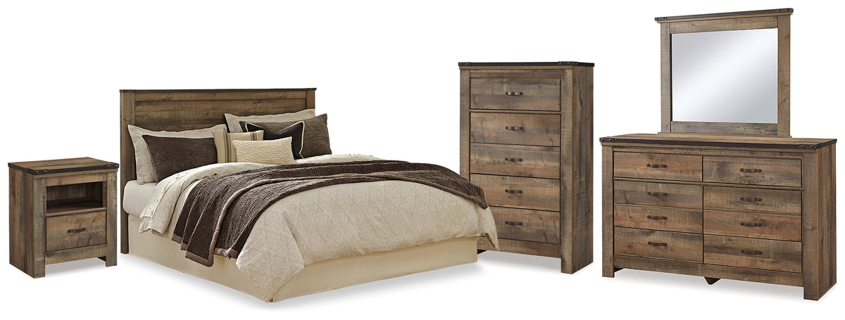 Furniture City Laplace - Ashley Furniture - Trinell Queen Panel Headboard, Dresser, Mirror, Chest and Nightstand - Queen Panel Headboard, Dresser, Mirror, Chest and Nightstand - B446B90