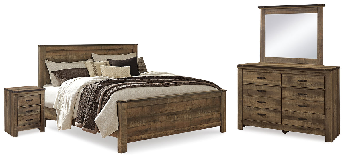 Furniture City Laplace - Ashley Furniture - Trinell King Panel Bed, Dresser, Mirror and Nightstand - King Panel Bed, Dresser, Mirror and Nightstand - B446B94