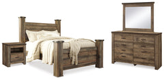 Furniture City Laplace - Ashley Furniture - Trinell Queen Poster Bed, Dresser, Mirror and Nightstand - Queen Poster Bed, Dresser, Mirror and Nightstand - B446B76