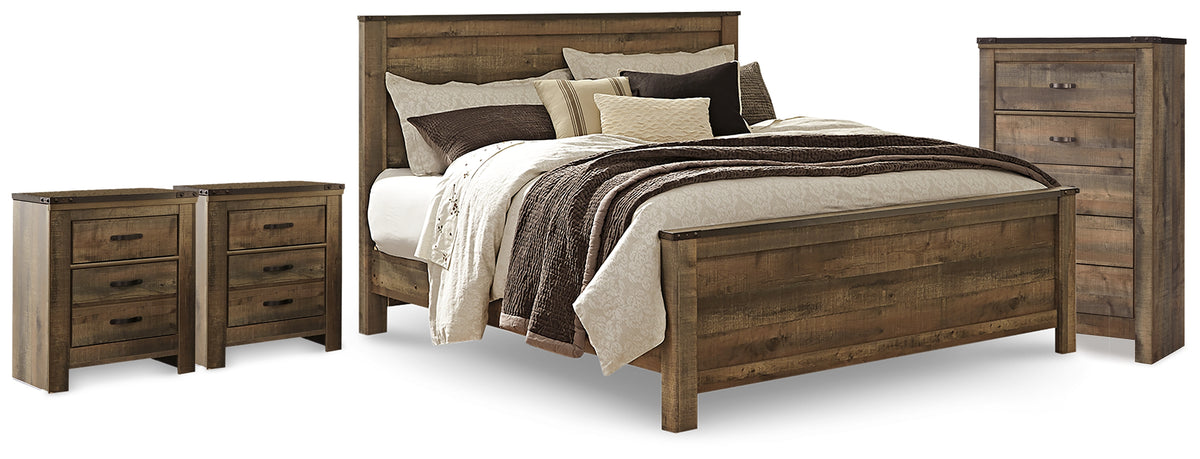 Furniture City Laplace - Ashley Furniture - Trinell King Panel Bed, Chest and 2 Nightstands - King Panel Bed, Chest and 2 Nightstands - B446B96