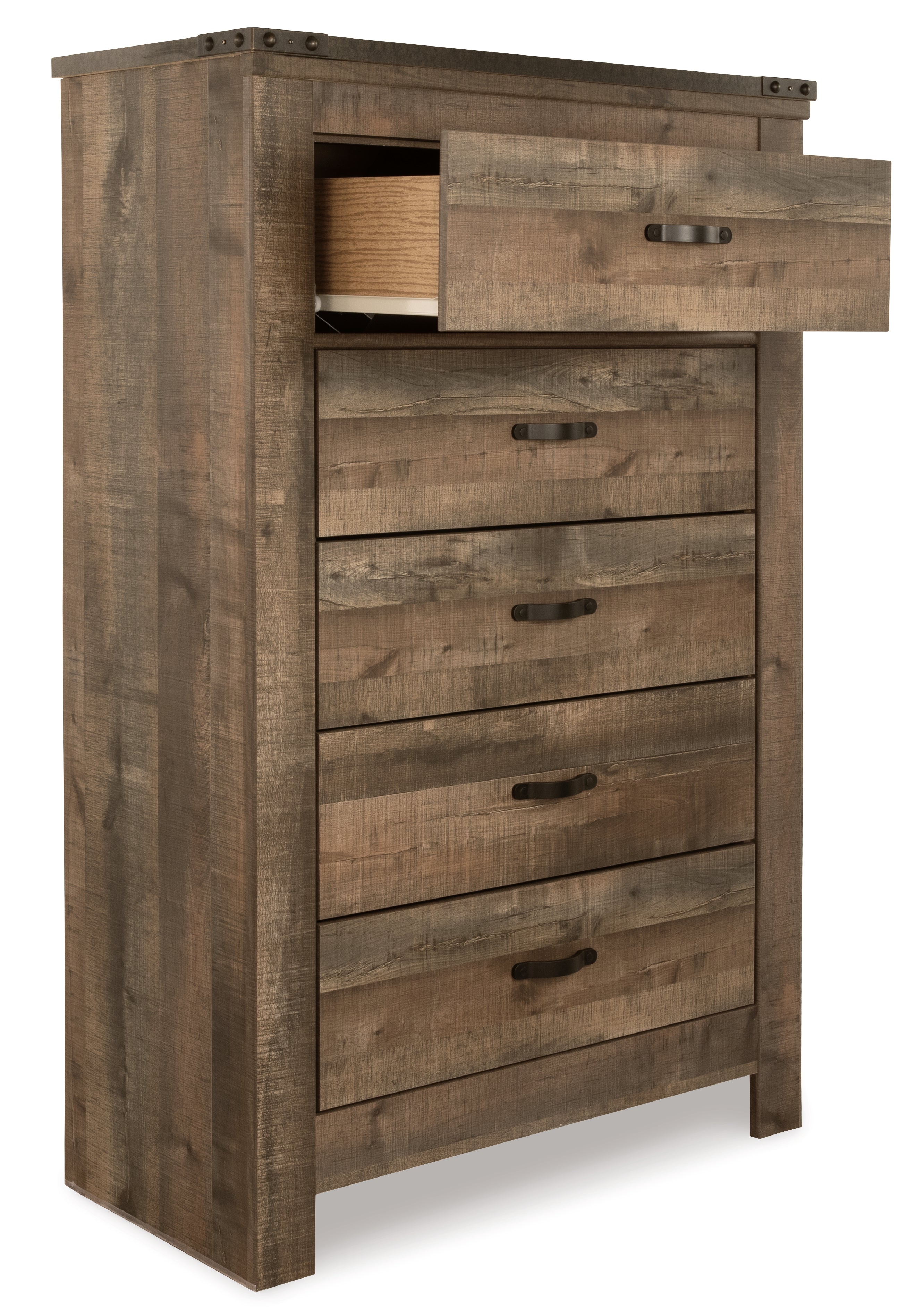 Furniture City Laplace - Ashley Furniture - Trinell Bedroom - Five Drawer Chest / Brown - B446-46