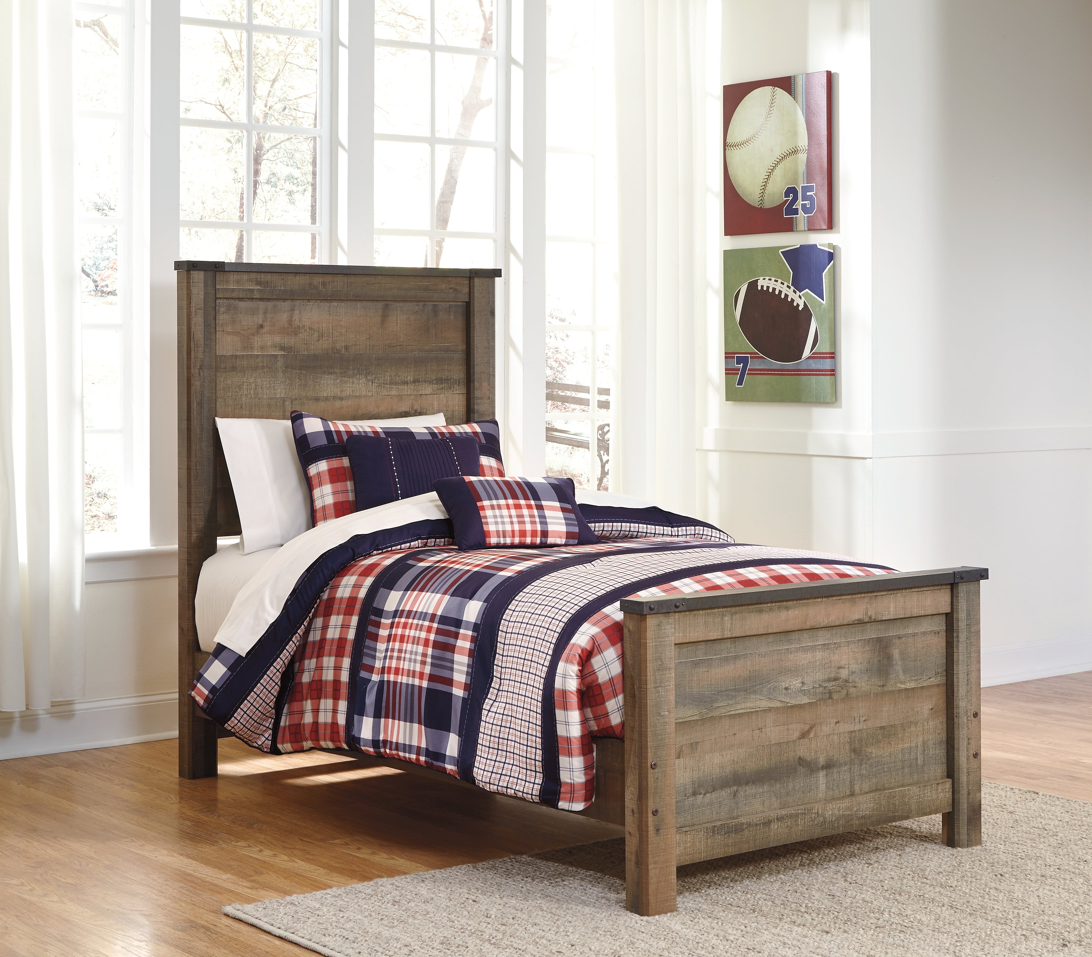 Furniture City Laplace - Ashley Furniture - Trinell Bedroom - Twin Panel Bed / Brown - B446B2