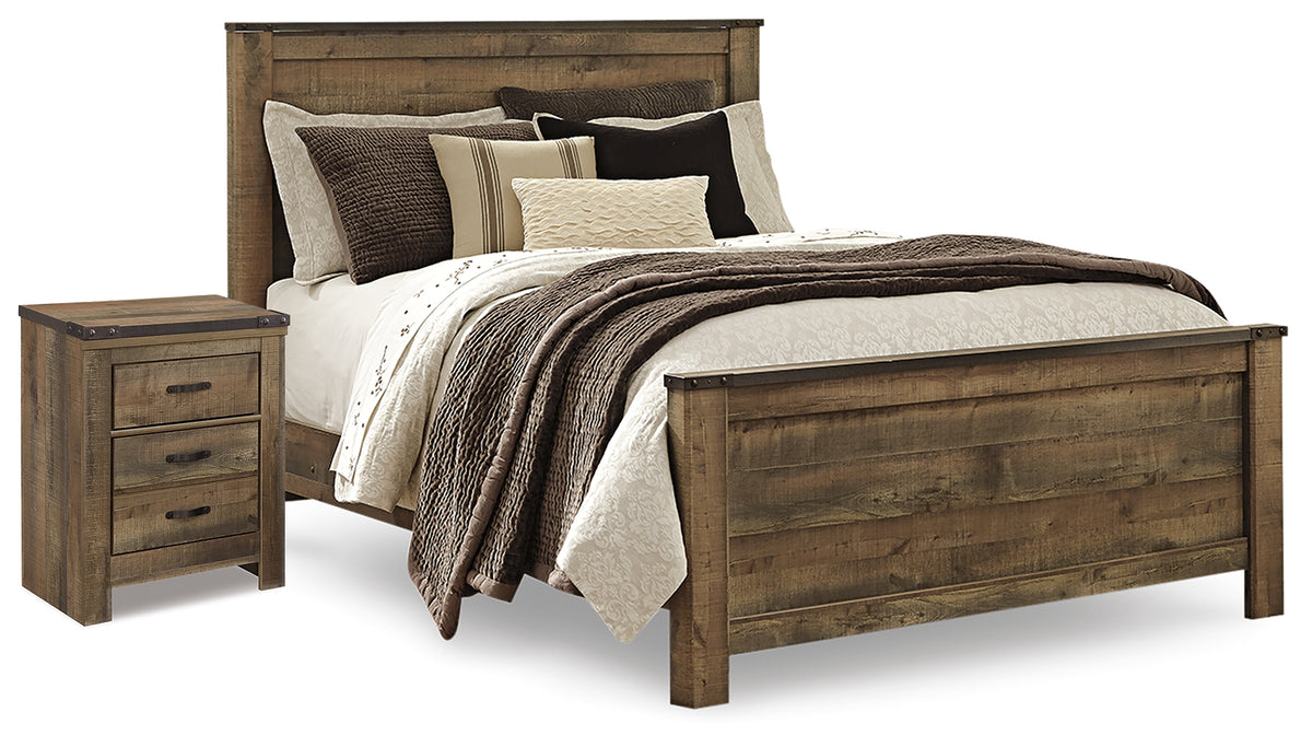 Furniture City Laplace - Ashley Furniture - Trinell Queen Panel Bed and Nightstand - Queen Panel Bed and Nightstand - B446B58