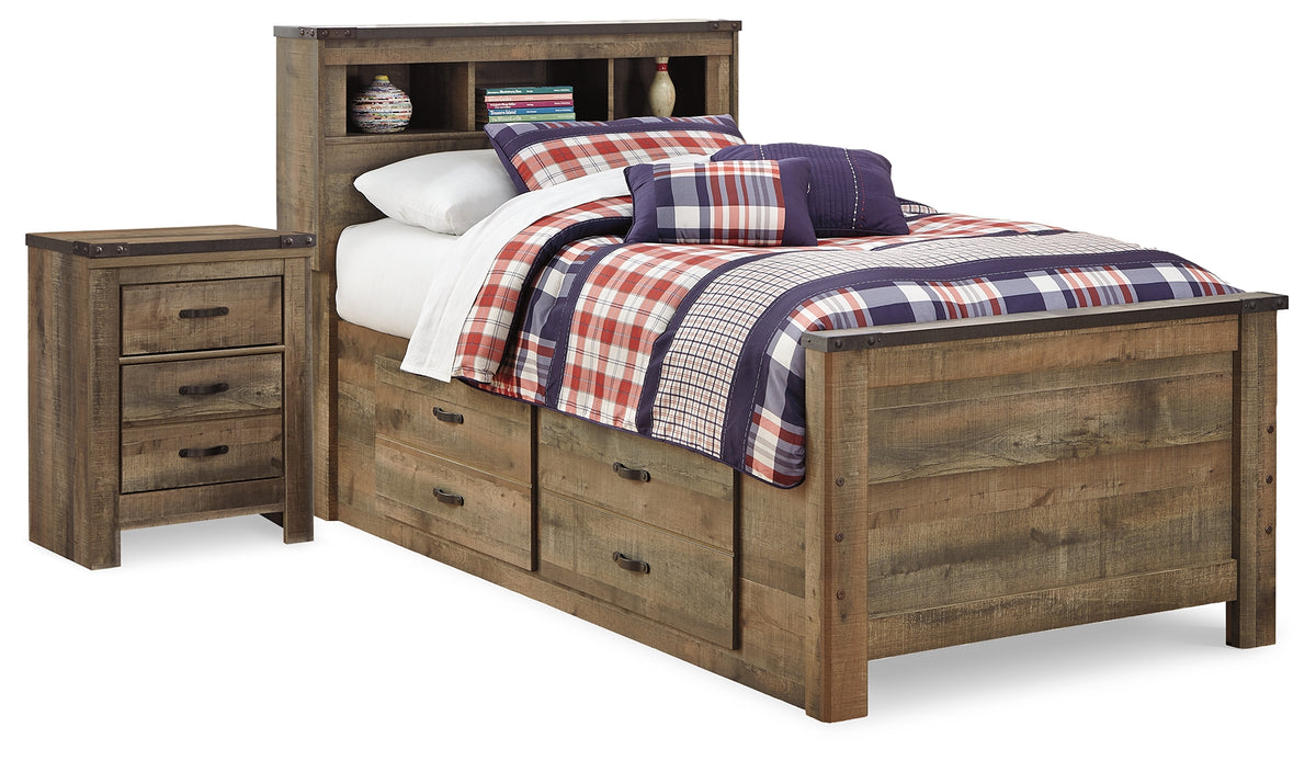Furniture City Laplace - Ashley Furniture - Trinell Twin Panel Bed with Storage and Nightstand - Twin Panel Bed with Storage and Nightstand - B446B68