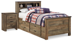 Furniture City Laplace - Ashley Furniture - Trinell Twin Panel Bed with Storage and Nightstand - Twin Panel Bed with Storage and Nightstand - B446B68