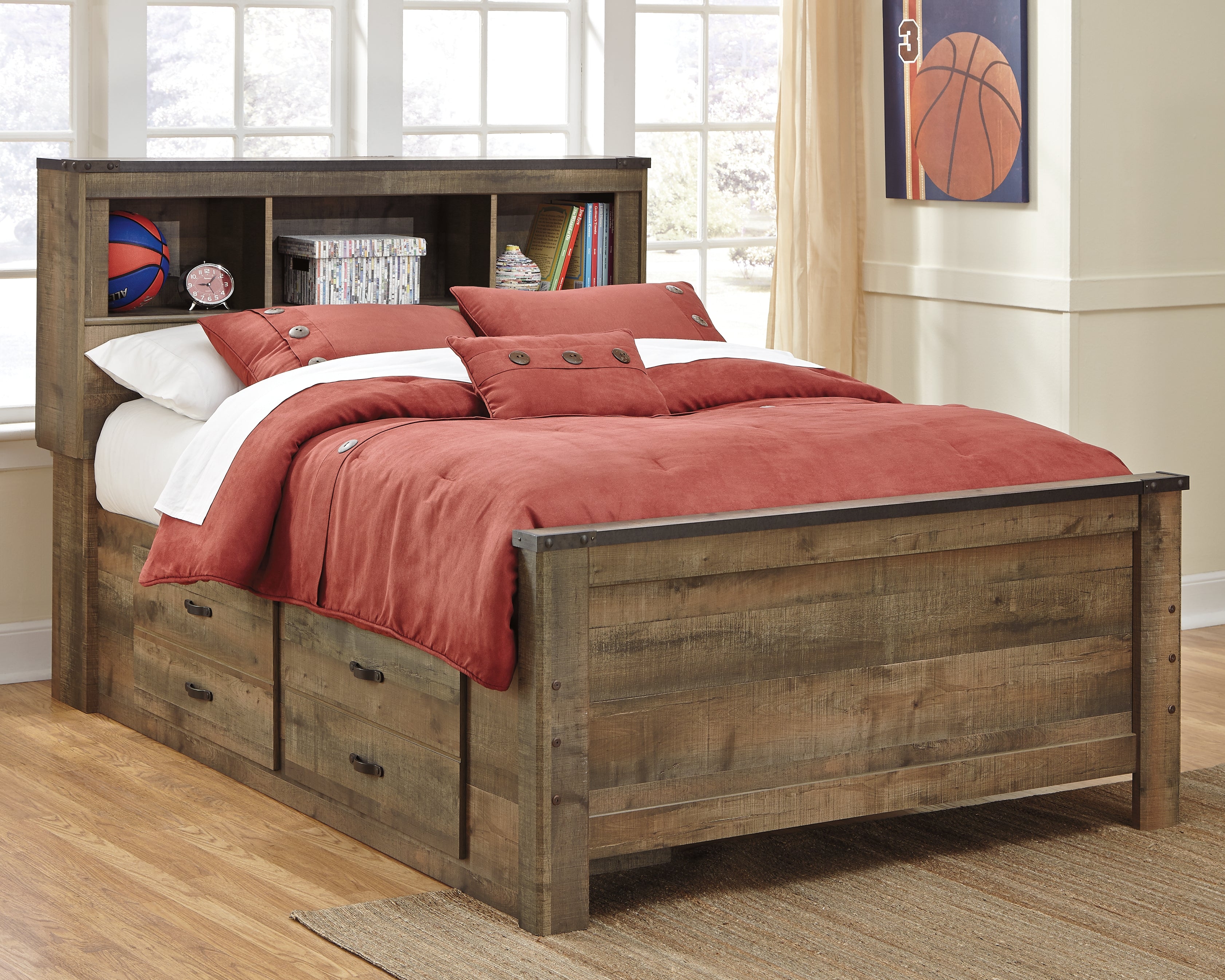 Furniture City Laplace - Ashley Furniture - Trinell Bedroom - Full Bookcase Bed with 2 Sided Storage - B446B79
