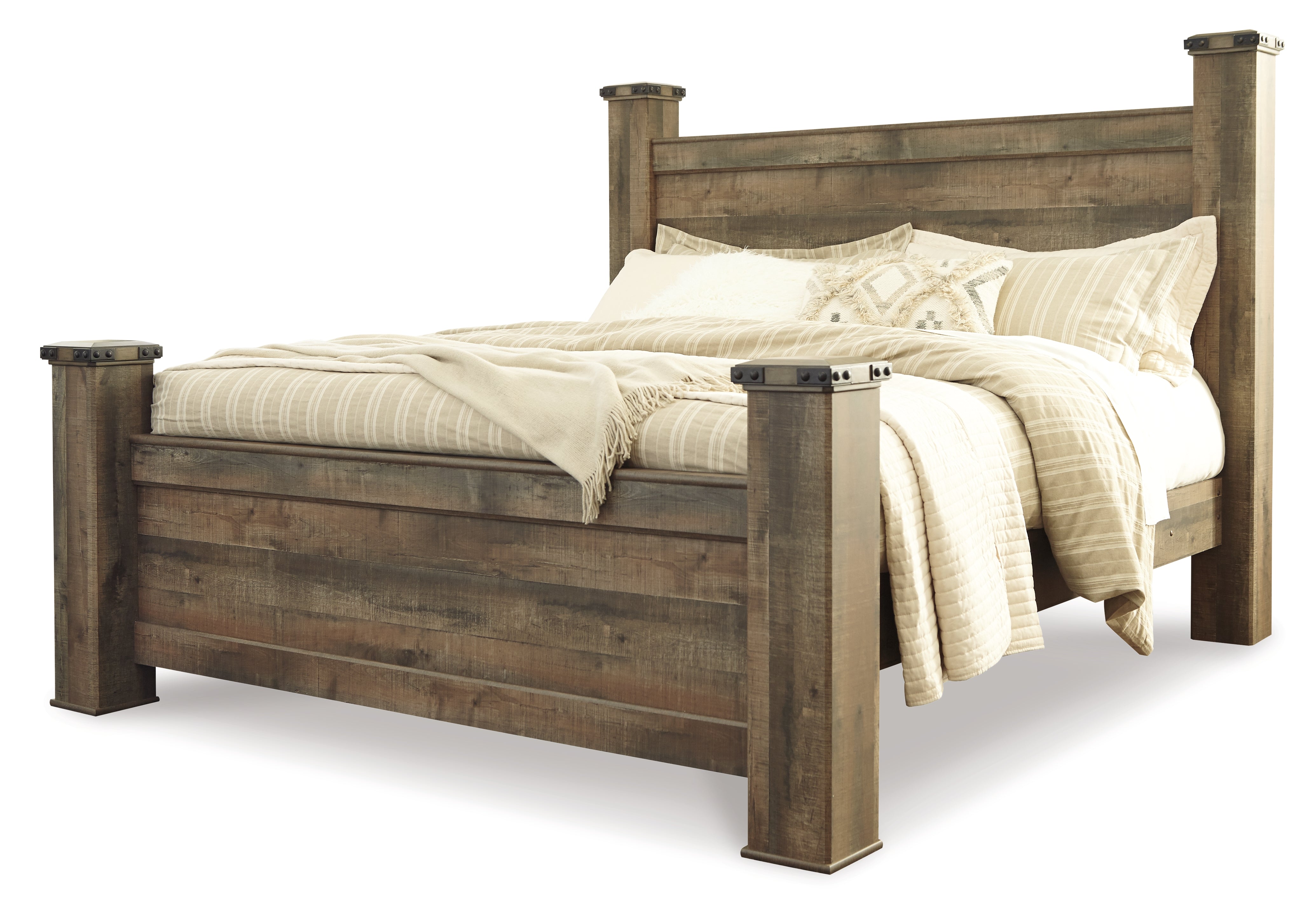 Furniture City Laplace - Ashley Furniture - Trinell Bedroom - King Poster Bed / Brown - B446B45