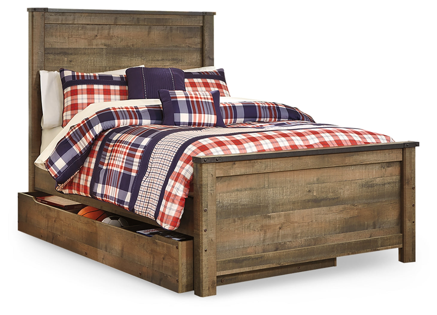 Furniture City Laplace - Ashley Furniture - Trinell Bedroom - Full Panel Bed with 1 Large Storage Drawer / Brown - B446B9
