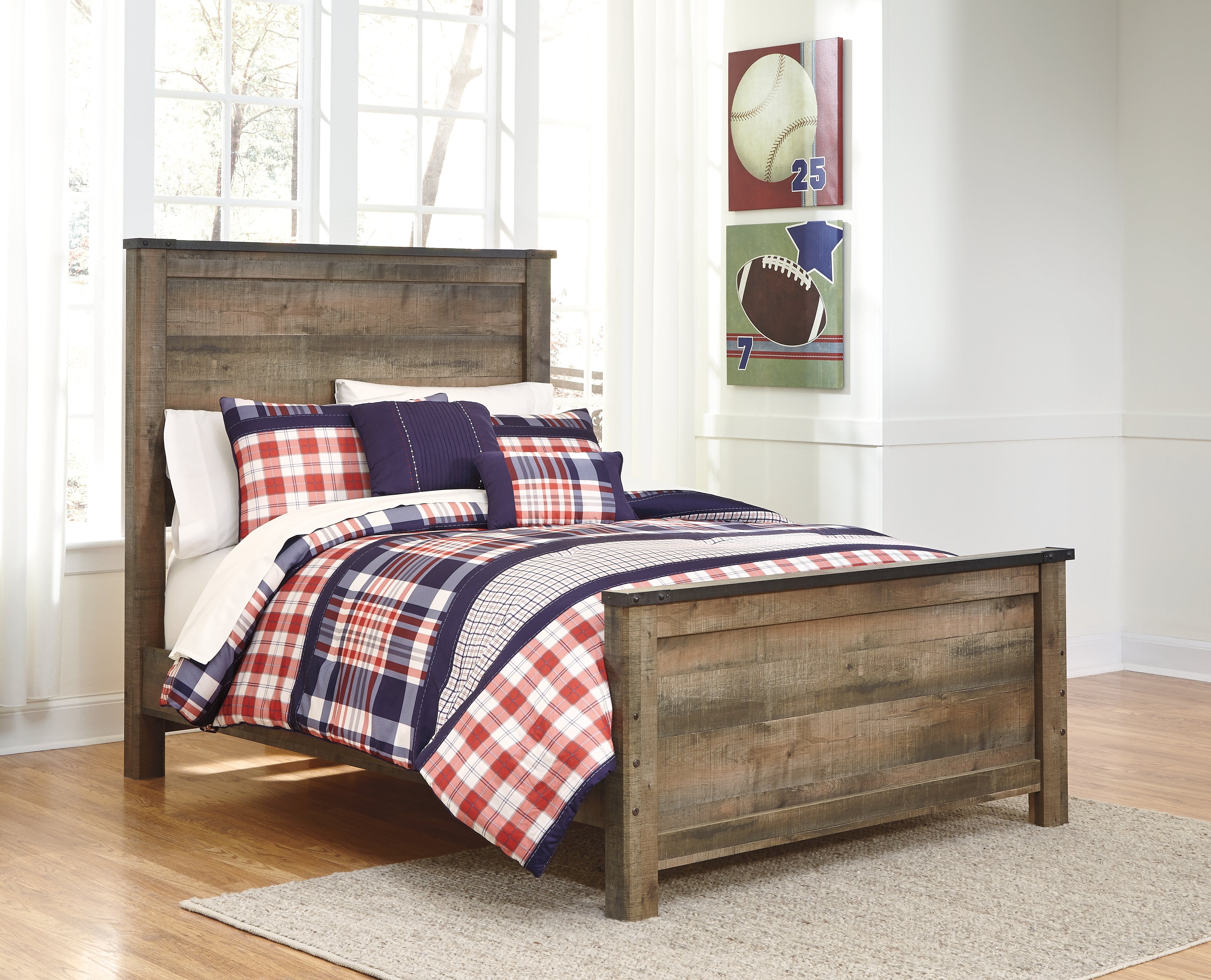 Furniture City Laplace - Ashley Furniture - Trinell Bedroom - Twin Panel Bed / Brown - B446B2
