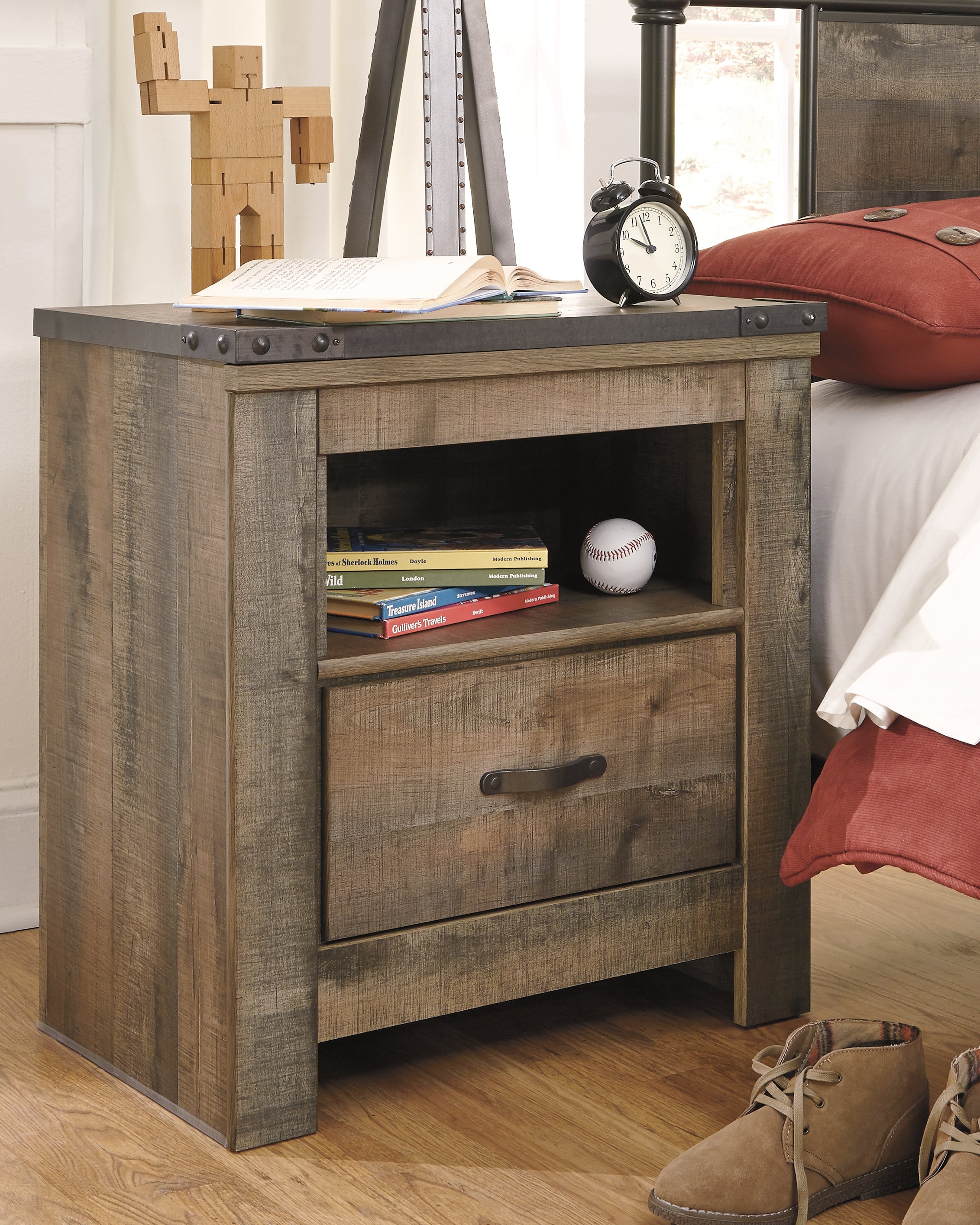 Furniture City Laplace - Ashley Furniture - Trinell Bedroom - One Drawer Night Stand / Brown - B446-91