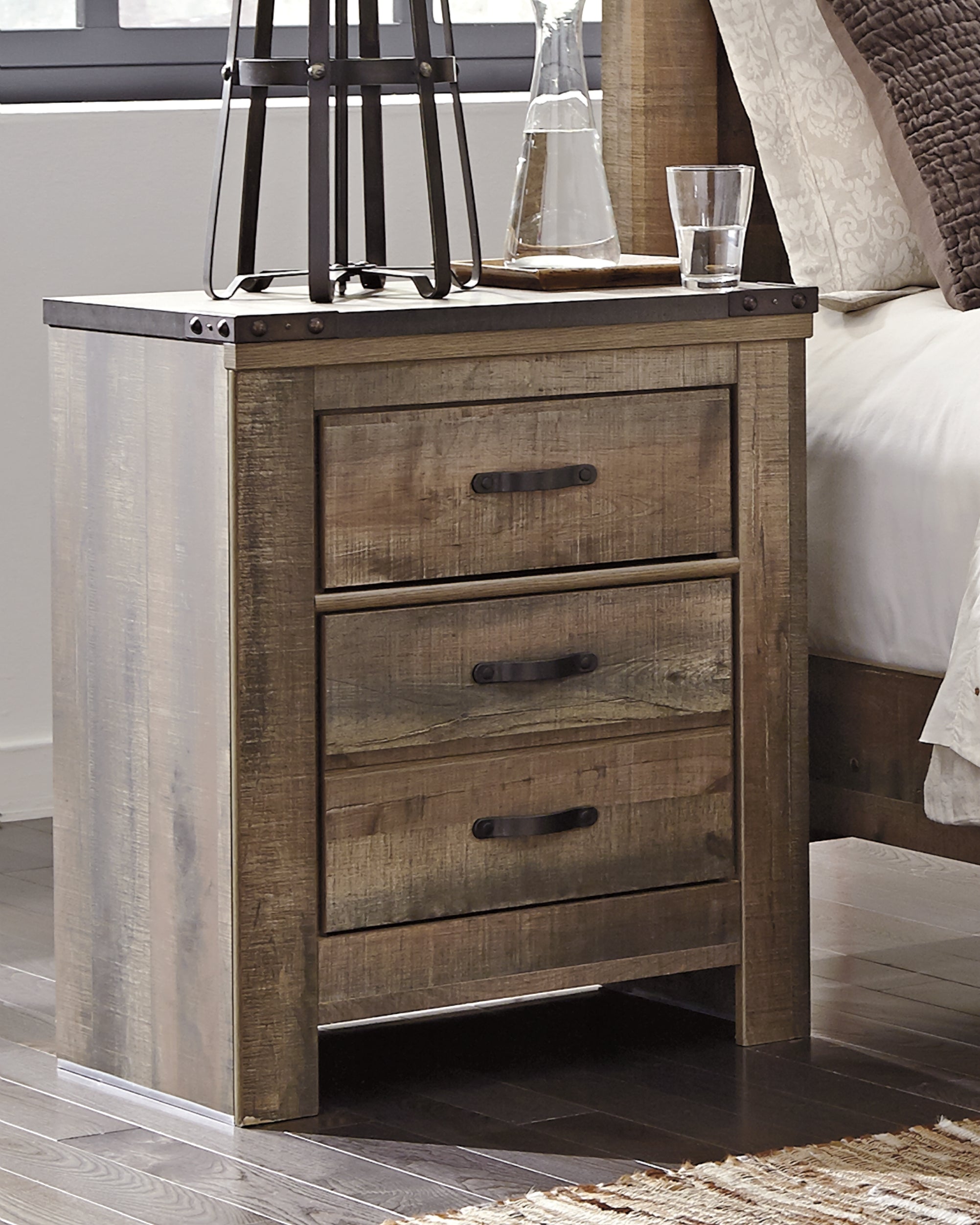 Furniture City Laplace - Ashley Furniture - Trinell Bedroom - Two Drawer Night Stand - B446-92