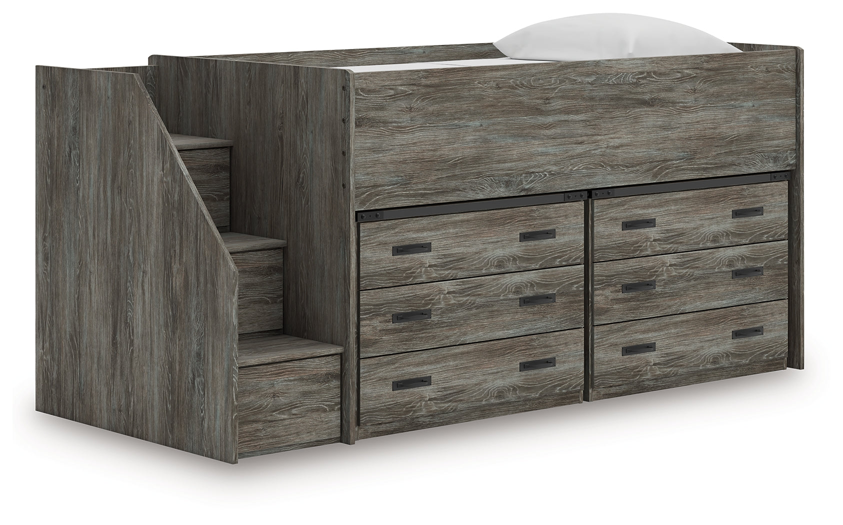 Furniture City Laplace - Ashley Furniture - Frandern Twin Loft Bed with Bookcase Storage - Twin Loft Bed with Drawer Storage - B4480B26