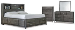 Furniture City Laplace - Ashley Furniture - Caitbrook California King Storage Bed, Dresser, Mirror and Chest - California King Storage Bed, Dresser, Mirror and Chest - B476B11