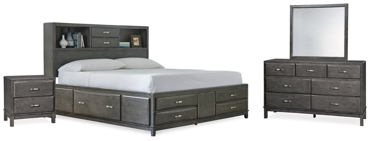 Furniture City Laplace - Ashley Furniture - Caitbrook King Storage Bed, Dresser, Mirror, Chest and Nightstand - King Storage Bed, Dresser, Mirror, Chest and Nightstand - B476B33