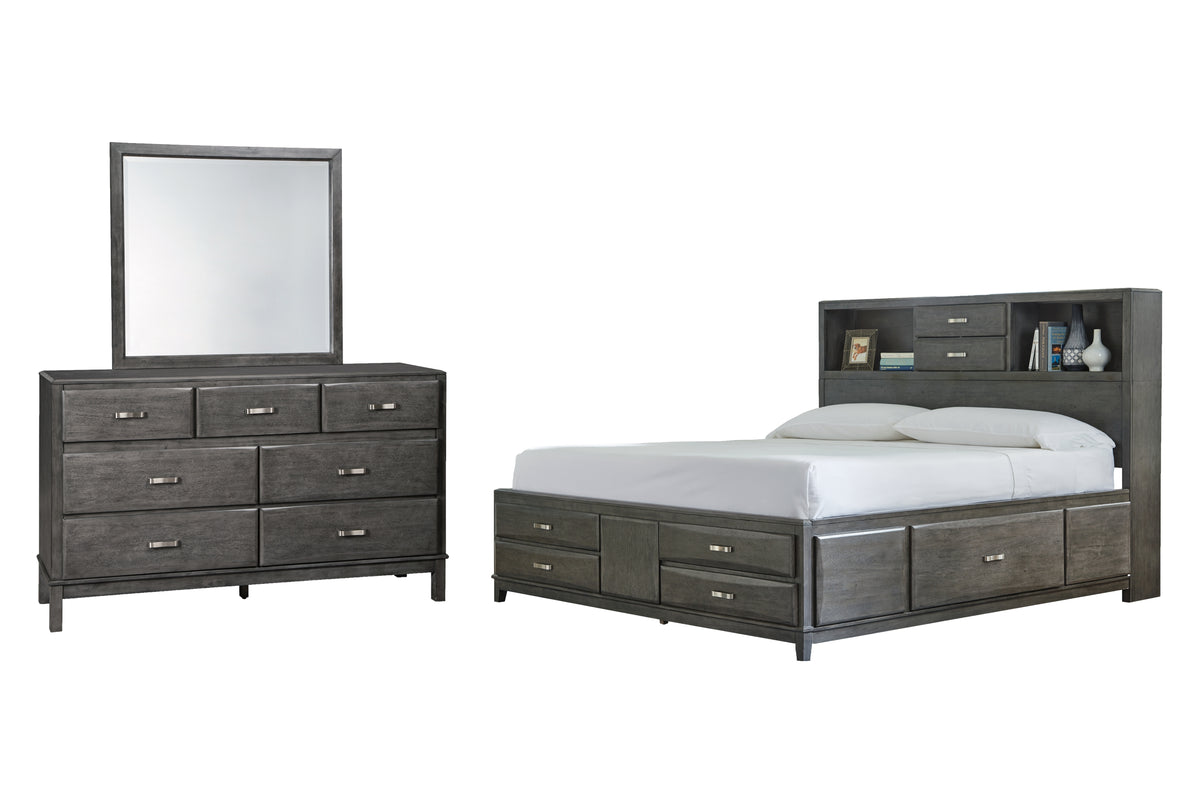 Furniture City Laplace - Ashley Furniture - Caitbrook King Storage Bed, Dresser and Mirror - King Storage Bed, Dresser and Mirror - B476B28