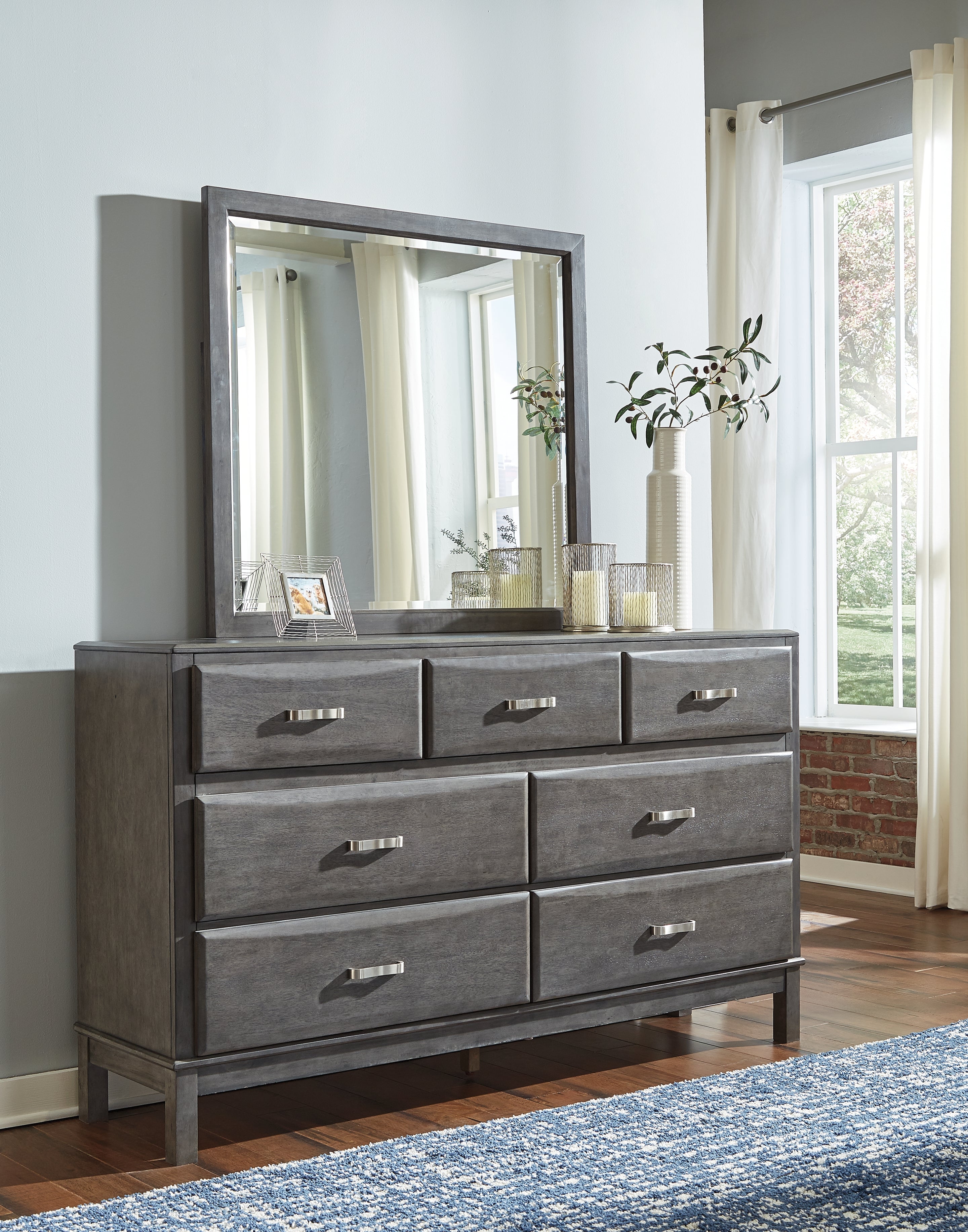 Furniture City Laplace - Ashley Furniture - Caitbrook Bedroom - Dresser and Mirror / Gray - B476B1