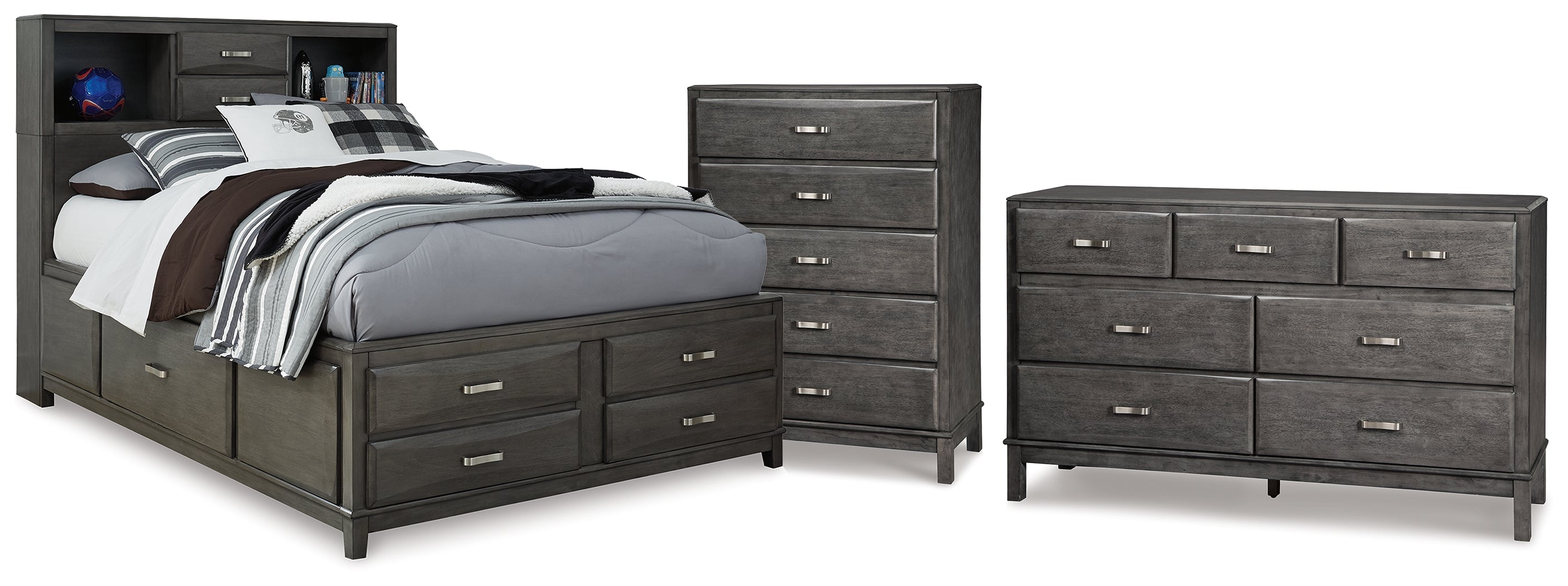 Furniture City Laplace - Ashley Furniture - Caitbrook Full Storage Bed, Dresser and Chest - Full Storage Bed, Dresser and Chest - B476B34