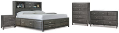 Furniture City Laplace - Ashley Furniture - Caitbrook Queen Storage Bed, Dresser, Chest and 2 Nightstands - Queen Storage Bed, Dresser, Chest and 2 Nightstands - B476B32