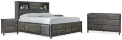 Furniture City Laplace - Ashley Furniture - Caitbrook California King Storage Bed, Dresser and 2 Nightstands - California King Storage Bed, Dresser and 2 Nightstands - B476B31