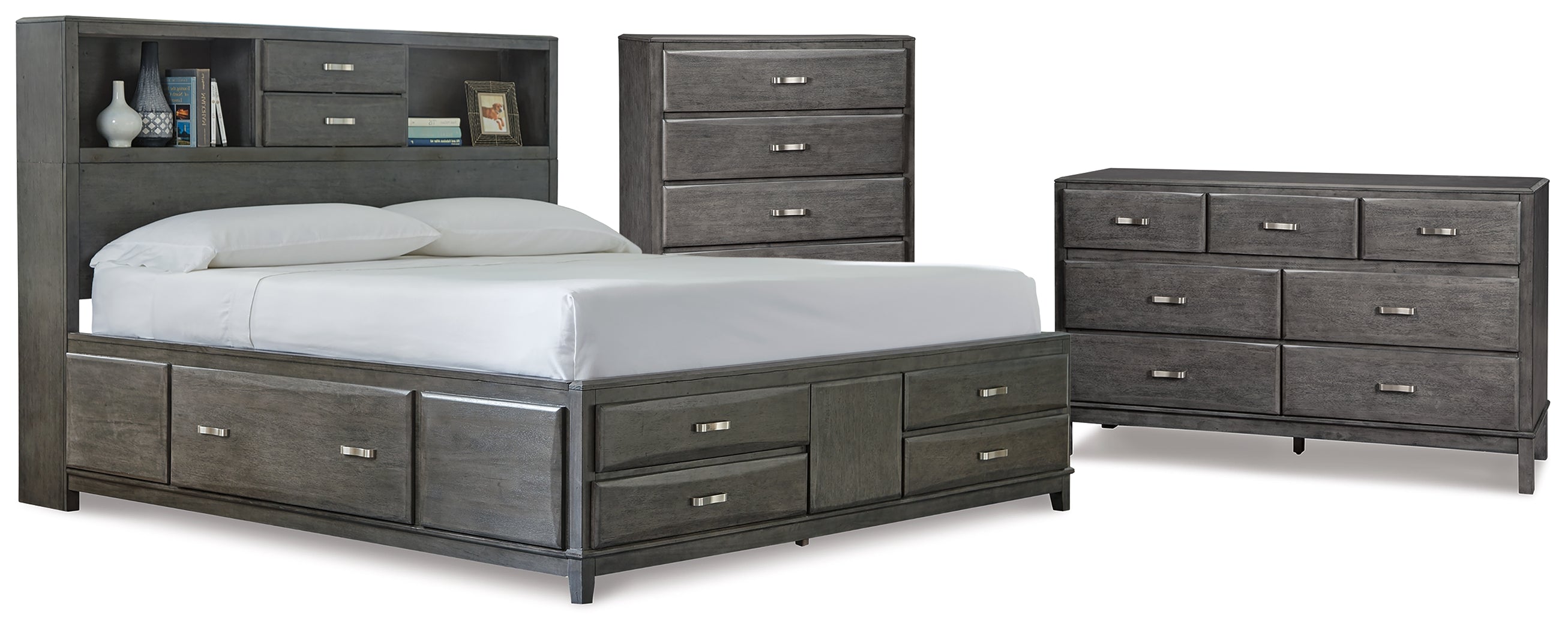 Furniture City Laplace - Ashley Furniture - Caitbrook Queen Storage Bed, Dresser and Chest - Queen Storage Bed, Dresser and Chest - B476B8