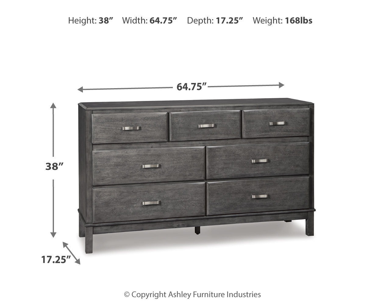 Furniture City Laplace - Ashley Furniture - Caitbrook Bedroom - Dresser / Gray - B476-31